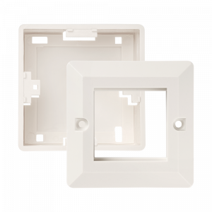 Faceplate for wall mounting box, French standard, 45x45